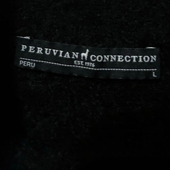 Peruvian Connection Black Alpaca Blend Long Sleeve Balie Tunic Sweater Sz Large - Picture 4 of 6